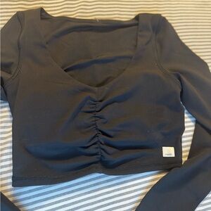 Vuori Black Long Sleeve Crop Top